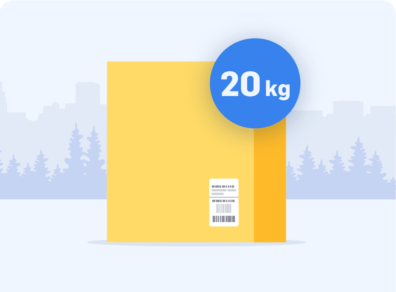 Skicka paket 20 kg