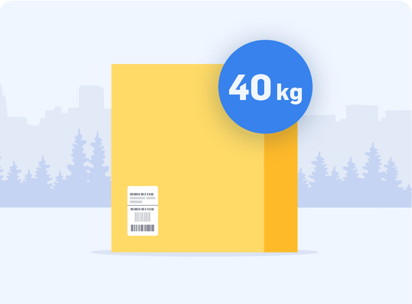 Send parcel 40 kg