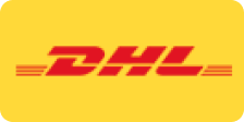 The logo of the carrier DHL