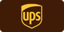 The logo of the shipping company UPS